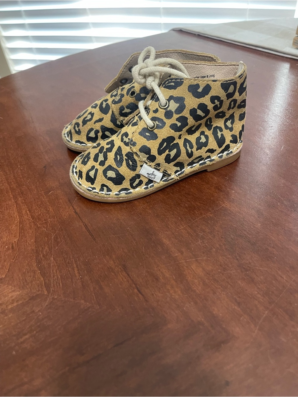 Toddler shoes Monkey feet leopard booties  18-24 months